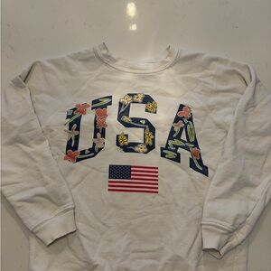 USA Graphic White Sweatshirt